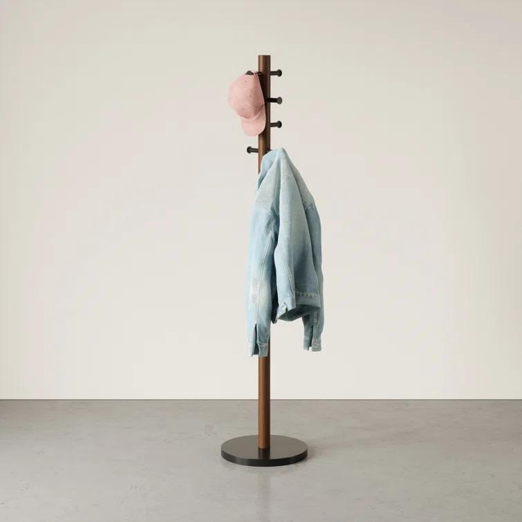 Pillar 8 - Hook Freestanding Solid Wood Coat Rack