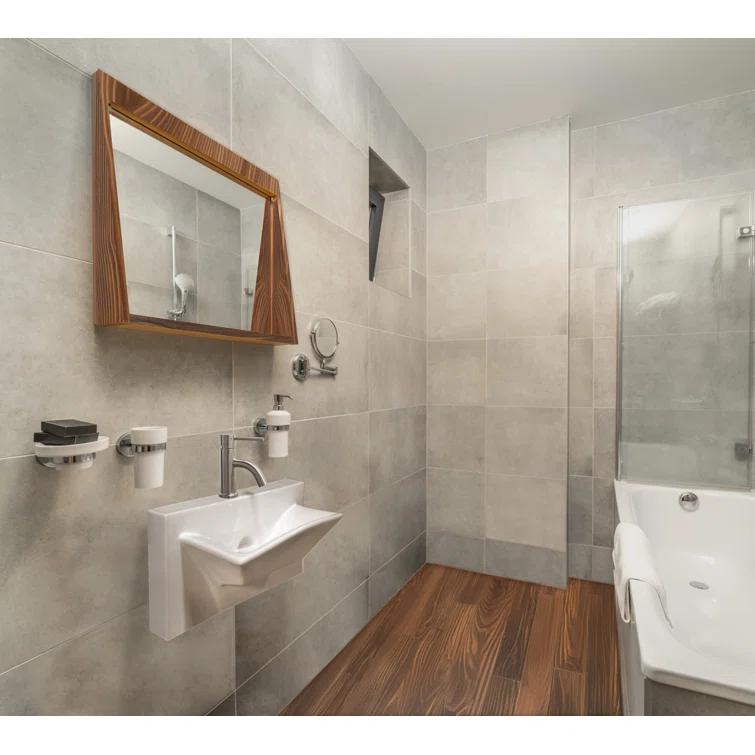 Whitehaus Collection WHS0111-SB-BSS Whitehaus Collection Stainless Steel Single Lever Bathroom Faucet with Pop-up Drain