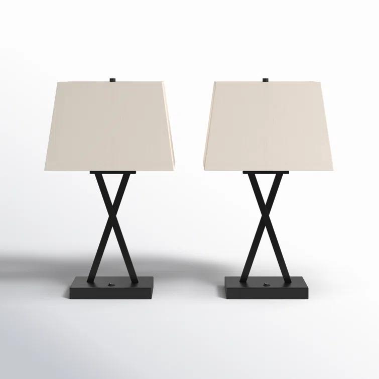 Three Posts™ Monterey Metal USB Table Lamp (Set of 2)
