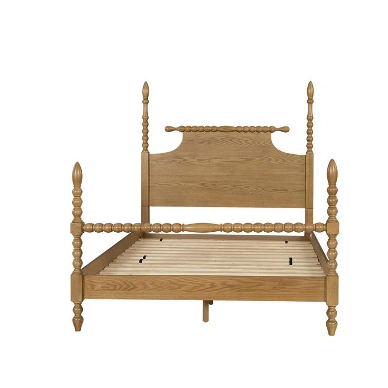 Beckett Solid Wood Low-Profile Bed Frame with Spindle Design