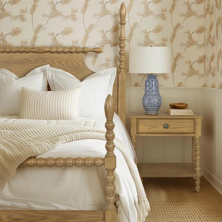 Beckett Solid Wood Low-Profile Bed Frame with Spindle Design