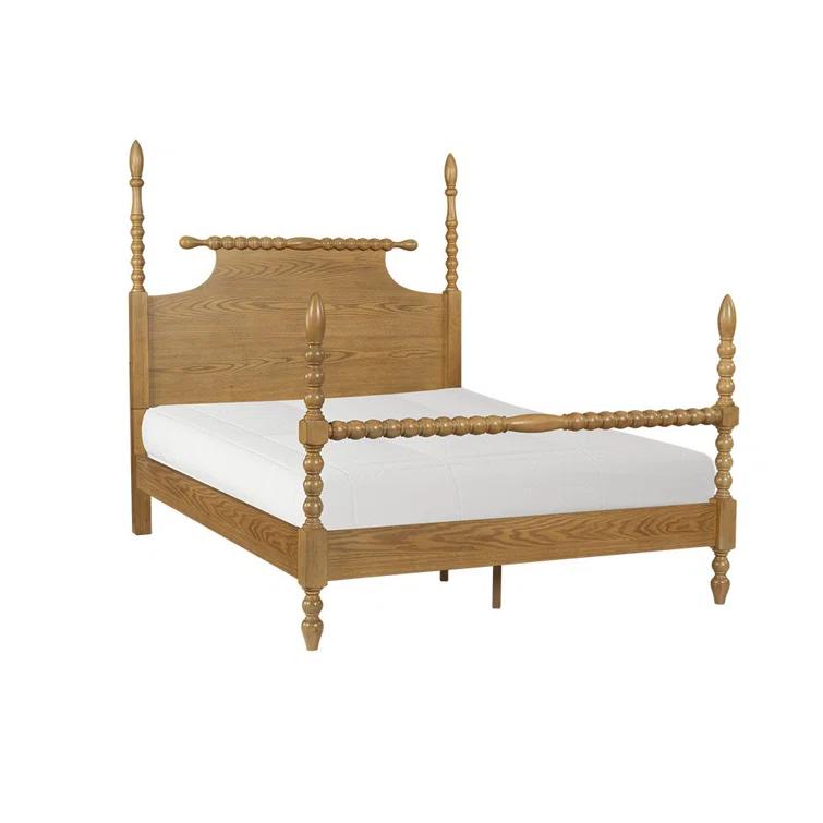 Beckett Solid Wood Low-Profile Bed Frame with Spindle Design