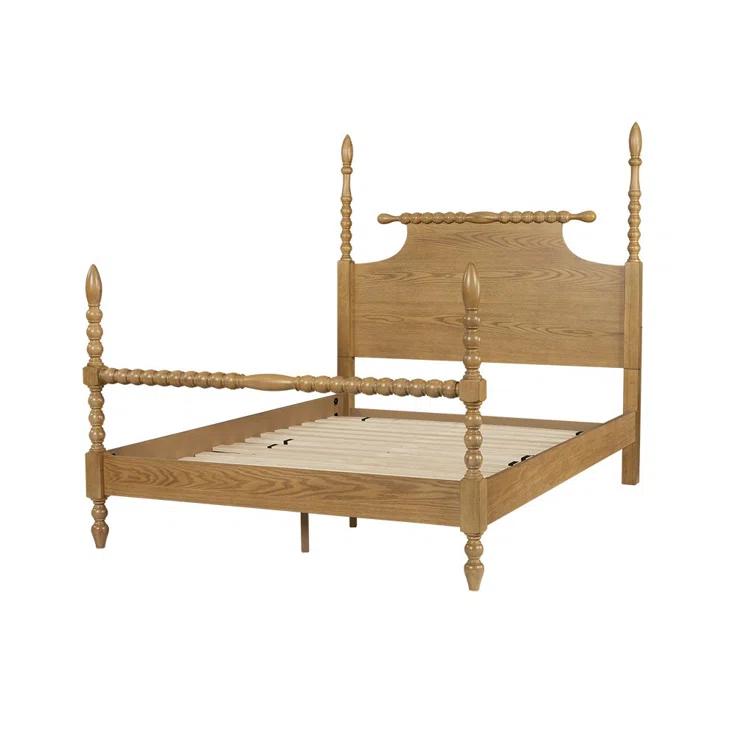Beckett Solid Wood Low-Profile Bed Frame with Spindle Design