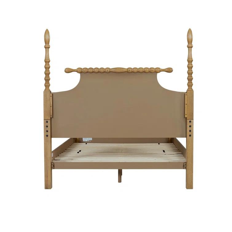 Beckett Solid Wood Low-Profile Bed Frame with Spindle Design
