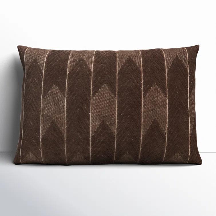 Floretta Embroidered Cotton Lumbar Throw Pillow