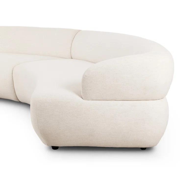 Nomad Snow Linen Fabric Two Piece Sectional Sofa, 159"