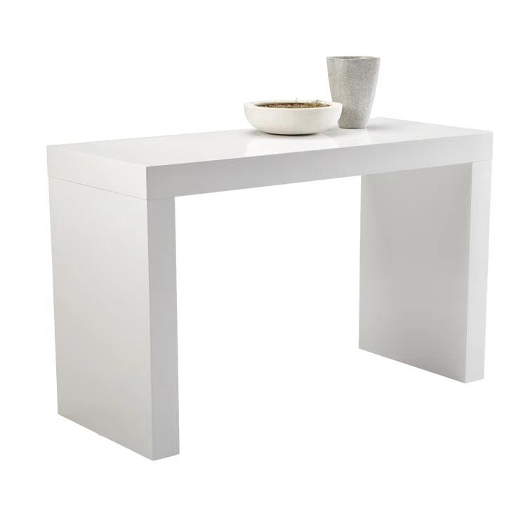 White Contemporary Solid Wood Counter Height Dining Table