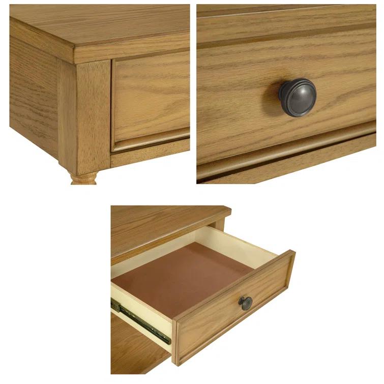 Beckett Turned Wood Spindle Nightstand with Drawer & Shelf