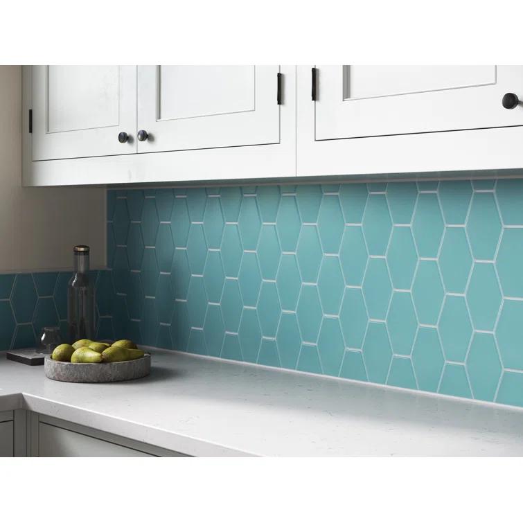 Cruz Bay Studio Long Hex 10.60in.x11 in. Glass Mosaic Tile
