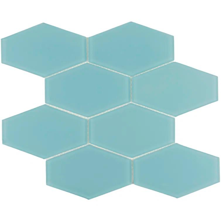 Cruz Bay Studio Long Hex 10.60in.x11 in. Glass Mosaic Tile