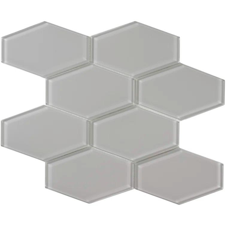 Cruz Bay Studio Long Hex 10.60in.x11 in. Glass Mosaic Tile