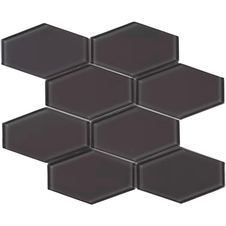 Cruz Bay Studio Long Hex 10.60in.x11 in. Glass Mosaic Tile