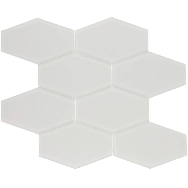 Long Hex 10.60in.x11 in. Glass Mosaic Tile