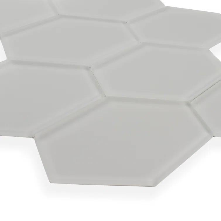 Long Hex 10.60in.x11 in. Glass Mosaic Tile