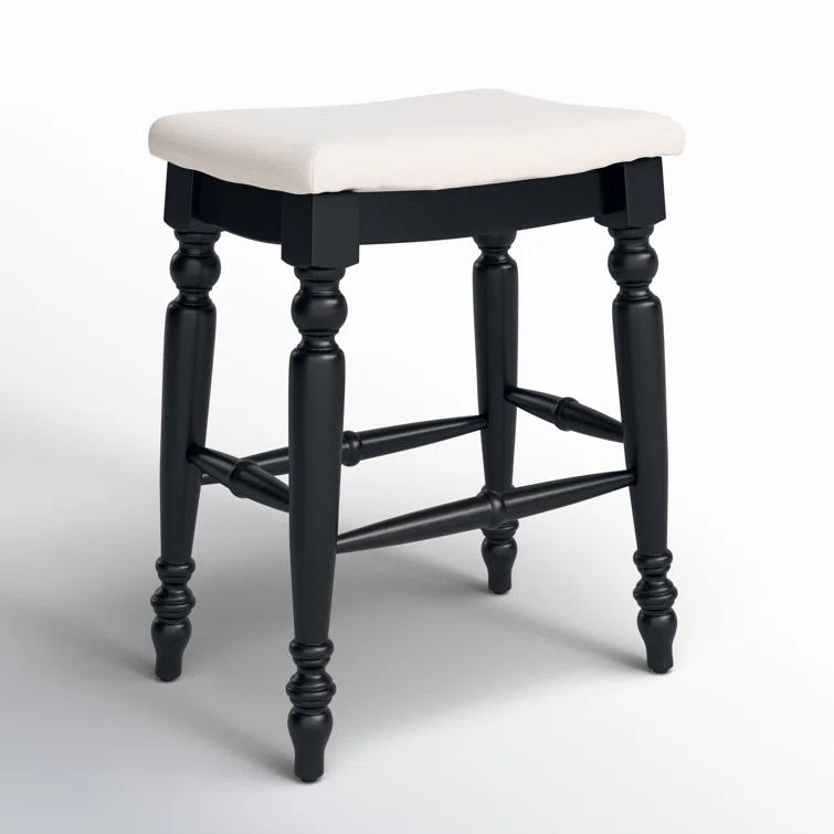 Kelly Clarkson Home Jordyn Backless Upholstered Wood Counter & Bar Stool
