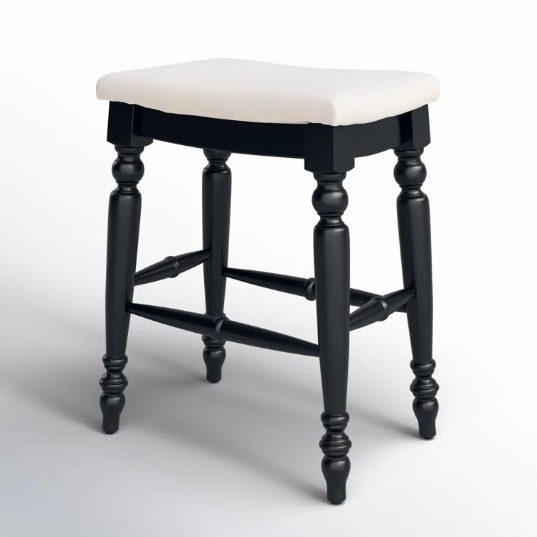 Kelly Clarkson Home Jordyn Backless Upholstered Wood Counter & Bar Stool