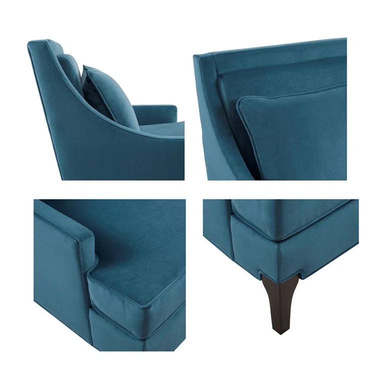 Anna Martha Stewart Anna Velvet Armchair with Lumbar Pillow
