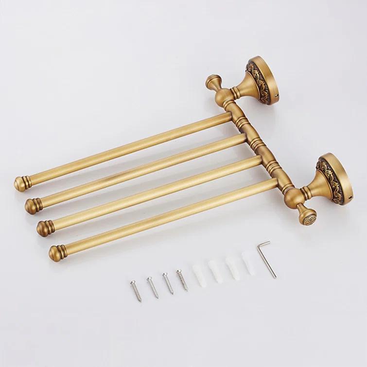 Blooming B0CG8YGM7N Bronze Folding 4-Arm Towel Rack