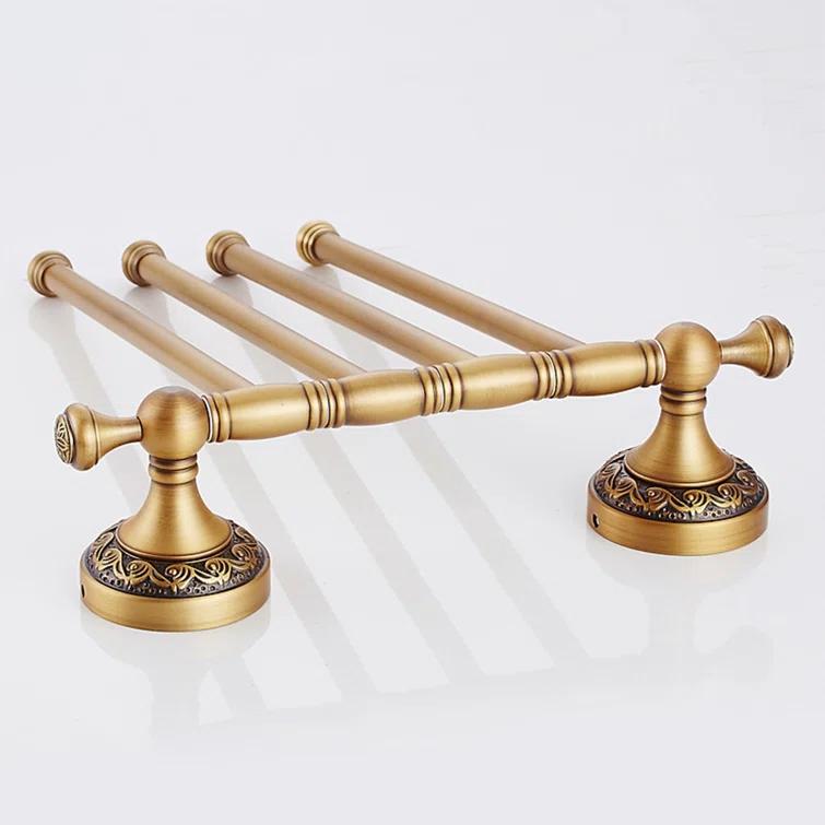 Blooming B0CG8YGM7N Bronze Folding 4-Arm Towel Rack