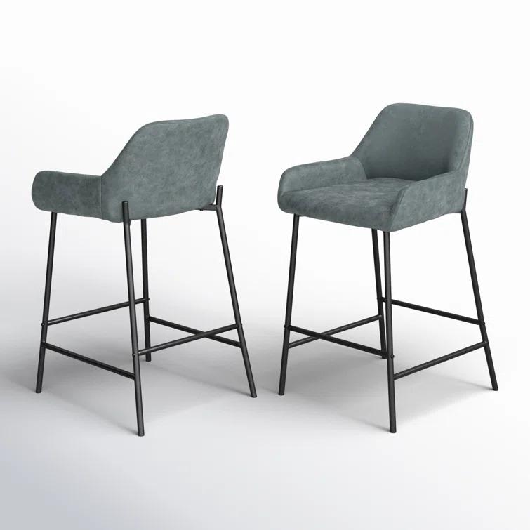 Greely Upholstered Counter Stool with Metal Frame