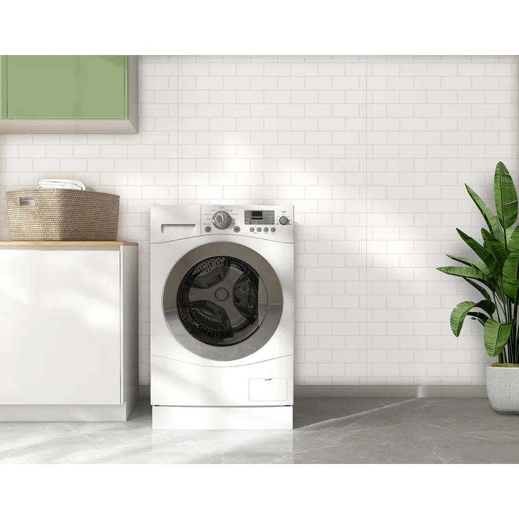 Subway Tile MirroFlex 4ft. x 8ft. Glue Up PVC 3D Wall Panels 96 sq.ft.