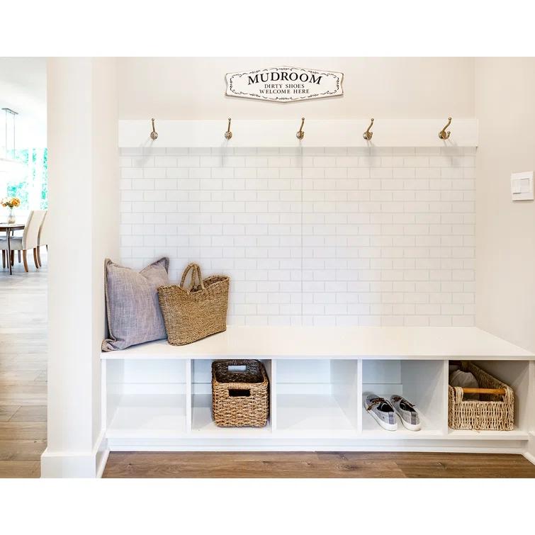 Subway Tile MirroFlex 4ft. x 8ft. Glue Up PVC 3D Wall Panels 96 sq.ft.