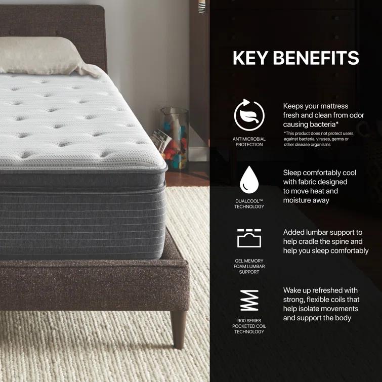 Beautyrest Silver BRS900 Plush Pillow Top 15.25" Innerspring Mattress and Box Spring Set