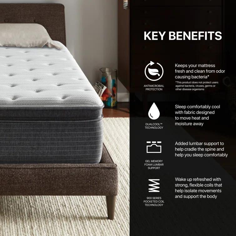 Beautyrest Silver BRS900 Medium Pillow Top 15" Innerspring Mattress