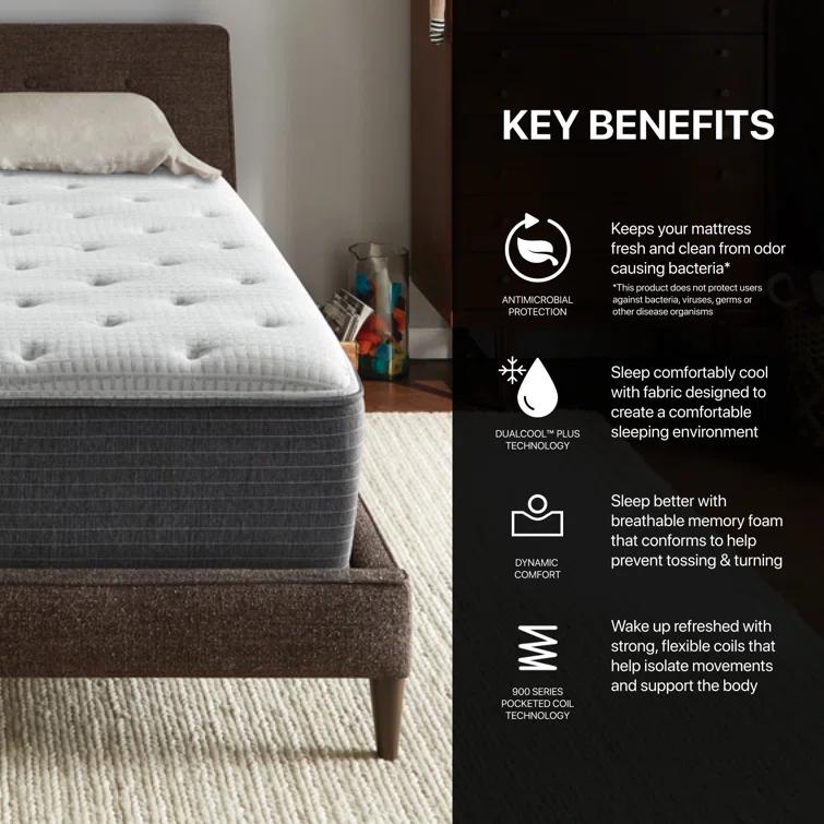 Beautyrest Silver BRS900-C Medium 14.5" Innerspring Mattress and Box Spring Set