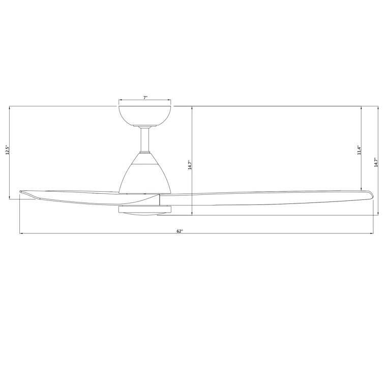 Skylark 3 - Blade Indoor/Outdoor Smart Ceiling Fan with Adjustable CCT 2700K-3000K-4000K-5000K LED Light Kit and Remote Control Included, Works With Alexa and iOS or Android App