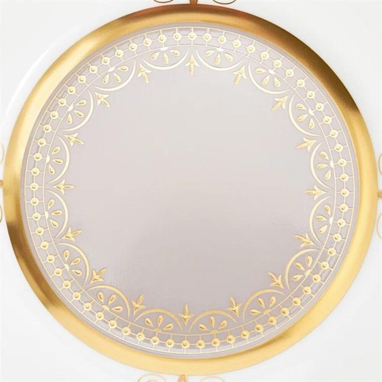 Anthemion Grey Porcelain Bread & Butter Plate with Gold Trim