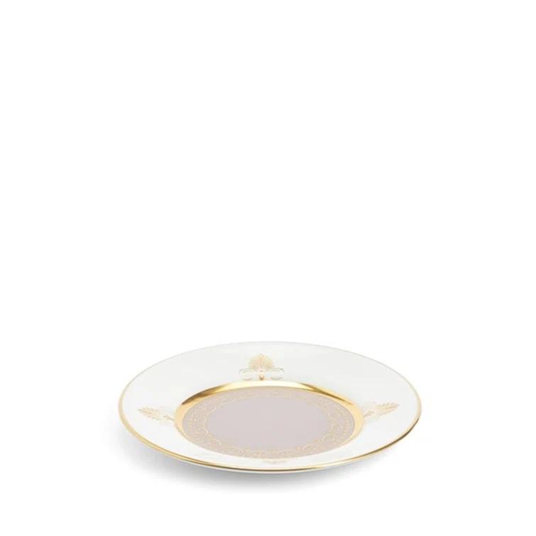 Anthemion Grey Porcelain Bread & Butter Plate with Gold Trim
