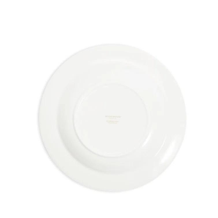 Anthemion Gray 8.9" Ceramic Rim Soup Bowl with 22-Carat Gold