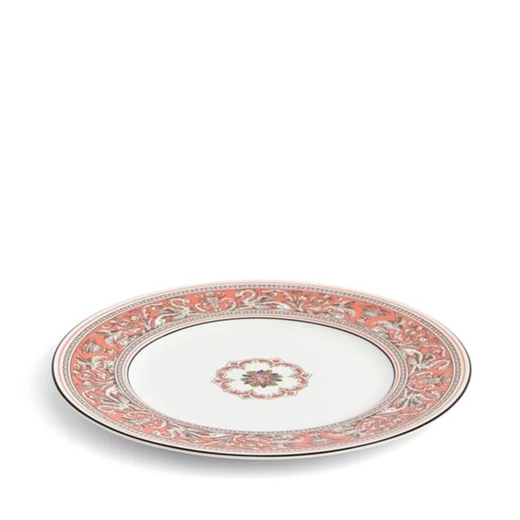 Handcrafted Orange Porcelain Dinner Plate, 10.75 inches