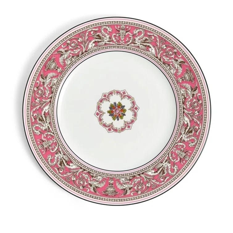 Florentine Fuchsia Handcrafted Porcelain Dinner Plate 10.7"
