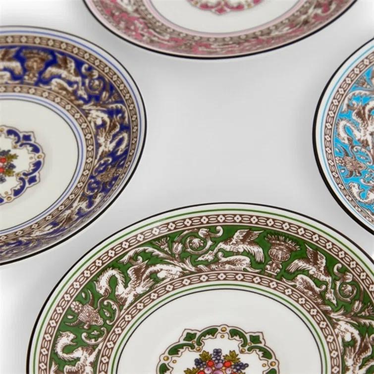 Florentine Multicolor Porcelain Teacup and Saucer Set of 6