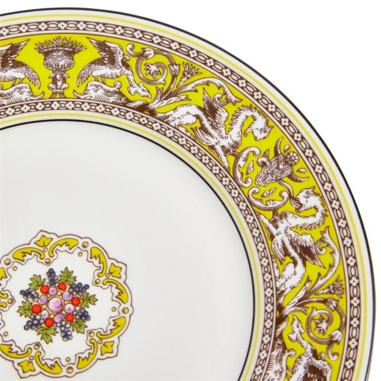 Yellow Porcelain Handcrafted Salad Plate 8.1 Inch