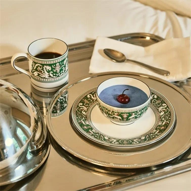 Handcrafted Orange Porcelain Dinner Plate, 10.75 inches