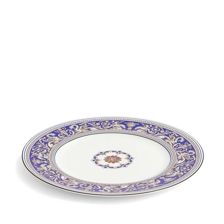 Blue and White Handcrafted Porcelain Dinner Plate