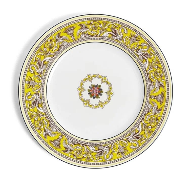 Citron Yellow Handcrafted Porcelain Dinner Plate 8.11 in