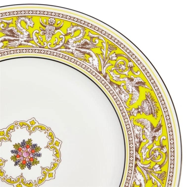 Citron Yellow Handcrafted Porcelain Dinner Plate 8.11 in