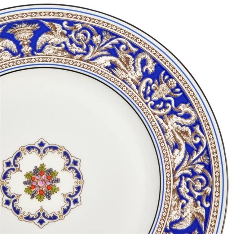 Blue and White Handcrafted Porcelain Dinner Plate