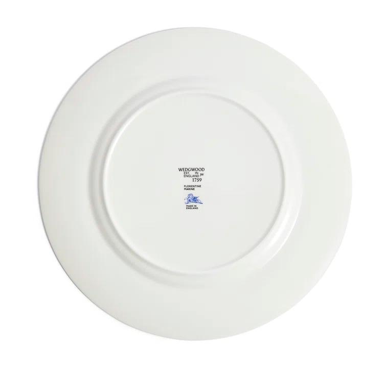 Blue and White Handcrafted Porcelain Dinner Plate