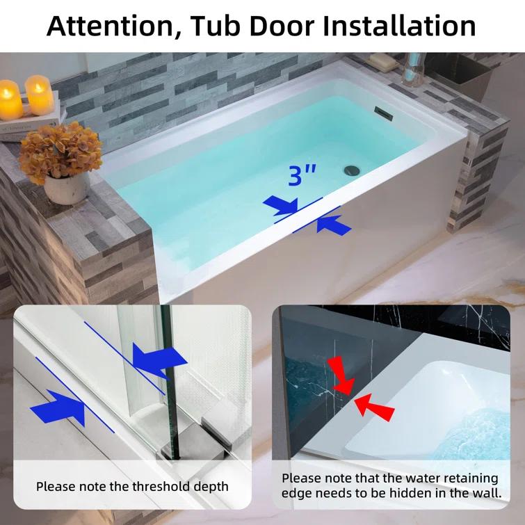 Vine 60'' x 30'' Alcove / Tile In Soaking Acrylic Bathtub