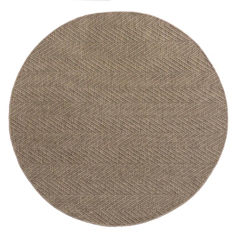 TOWN & COUNTRY BASICS Pax Herringbone Textured Solid Machine Washable Area Rug Brown