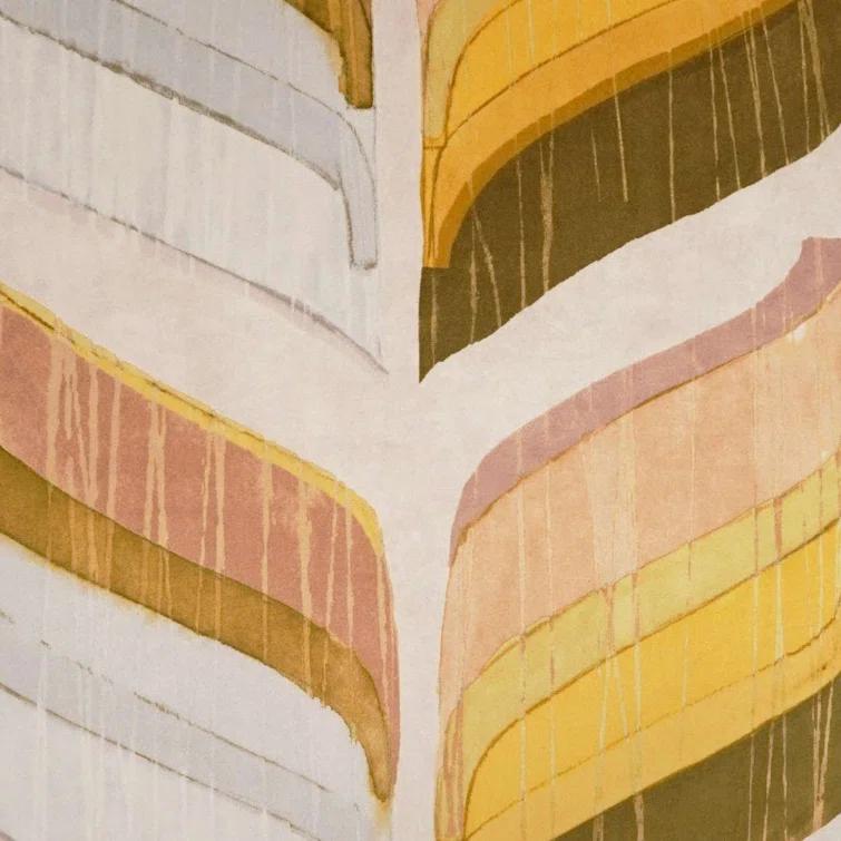 Uriel 24" Square Yellow Geometric Watercolor Throw Pillow