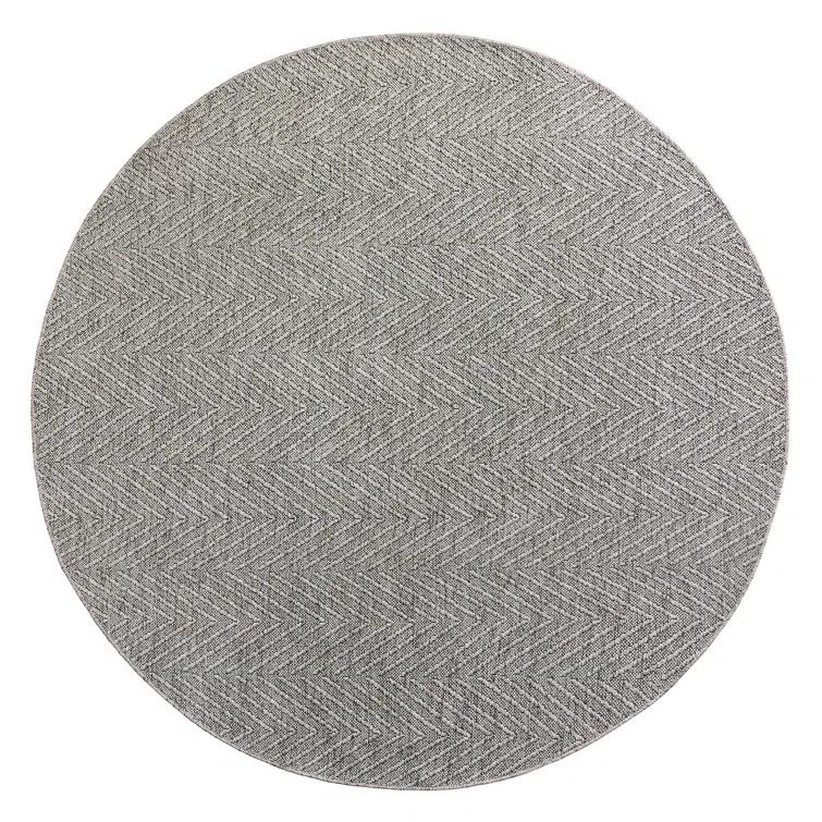 TOWN & COUNTRY BASICS Pax Herringbone Textured Solid Machine Washable Area Rug Grey