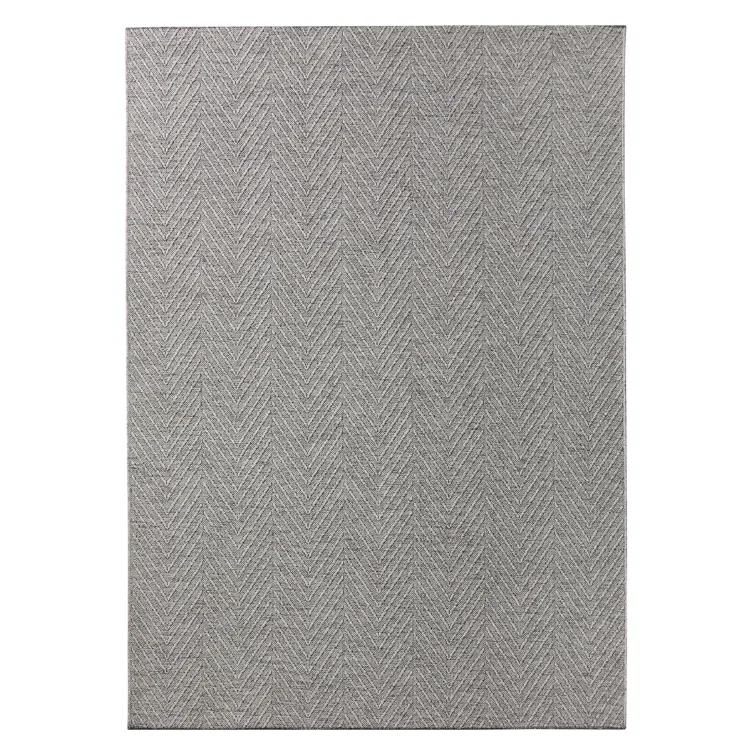 TOWN & COUNTRY BASICS Pax Herringbone Textured Solid Machine Washable Area Rug Grey