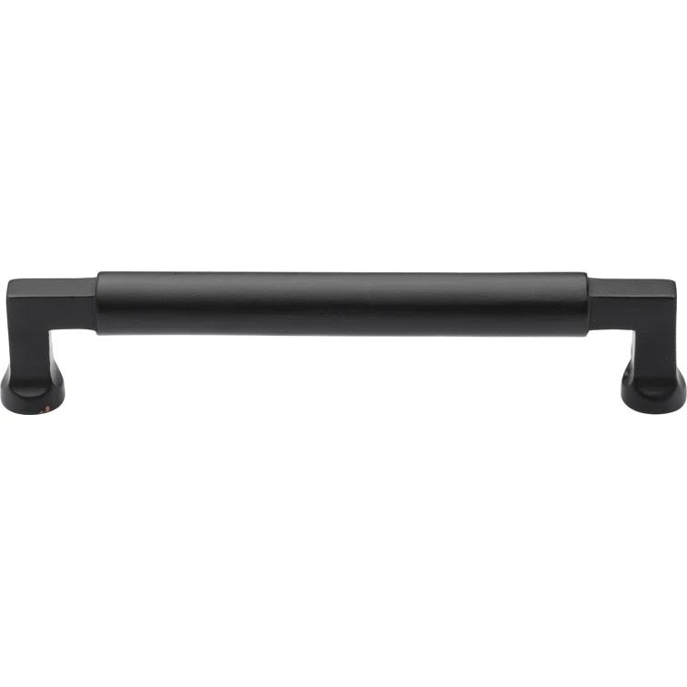 Modern Black Brass Cabinet Pull with Mounting Hardware