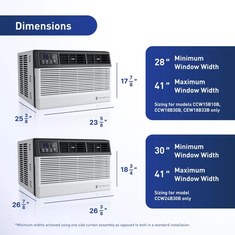 Friedrich 12000 BTU Wi-Fi Connected Window Air Conditioner for 550 Square Feet with Remote Included